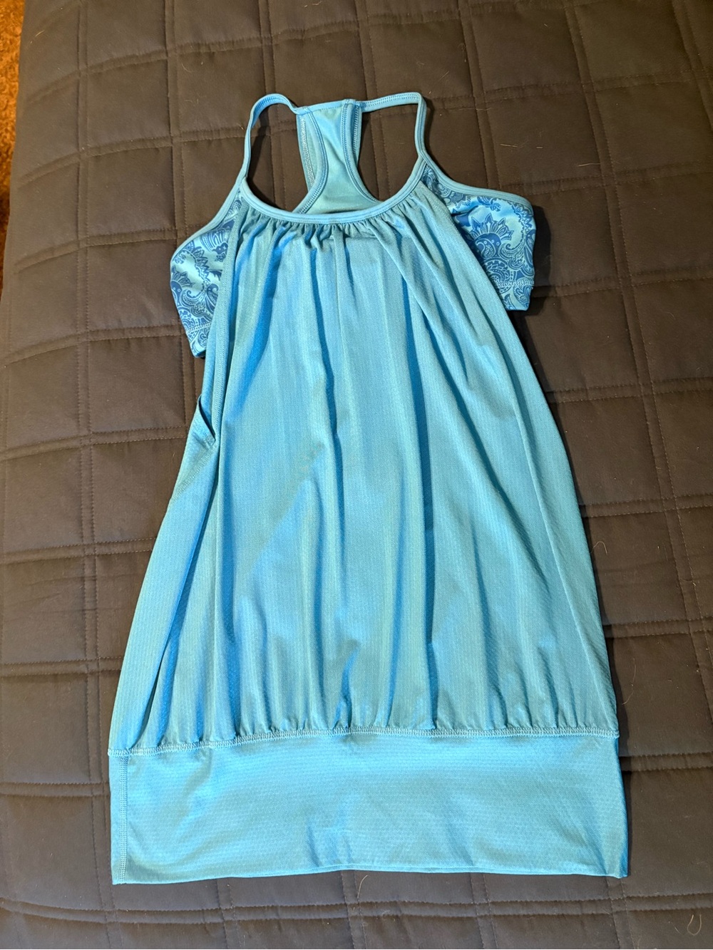 Lululemon Light Blue Racerback Tank with build in sport bra